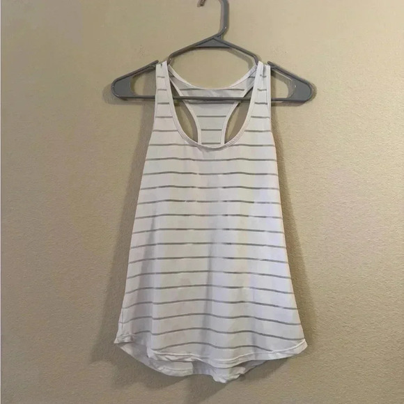 ZYIA Tops - ZYIA White Striped Women's Tank Top